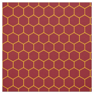 Simple Elegant Honeycomb Pattern Abstract Maroon  Fabric