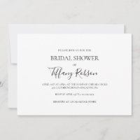Simple Elegant Horizontal Bridal Shower Invitation