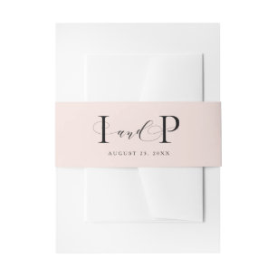 Simple elegant initial belly band invitation belly band