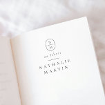 Simple Elegant Initials Ex Libris Monogram Book  Rubber Stamp<br><div class="desc">A simple personalised book stamp design with your initials in a rounded frame. Below, "ex libris" is printed in classic serif typography, followed by a chic horizontal line divider, and your name in capital letters. This is the wooden rubber stamp - choose the handle and ink pad options according to...</div>