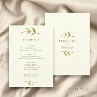 Simple elegant ivory and gold wedding details