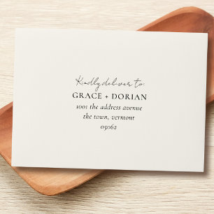 Simple Elegant Ivory White Address RSVP Wedding Envelope