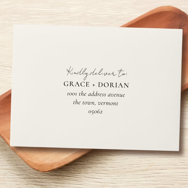 Simple Elegant Ivory White Address RSVP Wedding Envelope (Creator Uploaded)