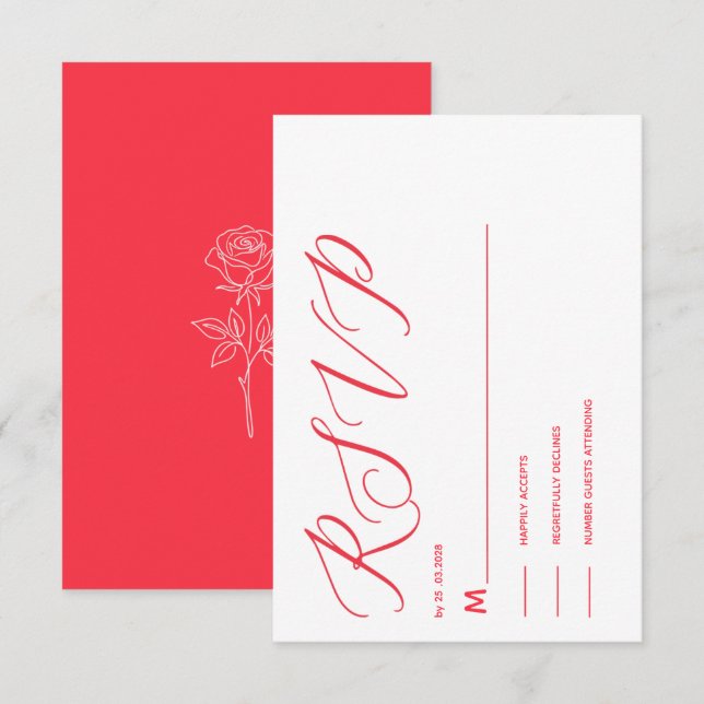 simple elegant juice red classic  rsvp  CARD (Front/Back)