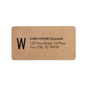 Simple Elegant Kraft Paper Business Monogram Label