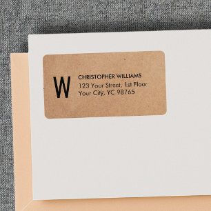Simple Elegant Kraft Paper Business Monogram Label