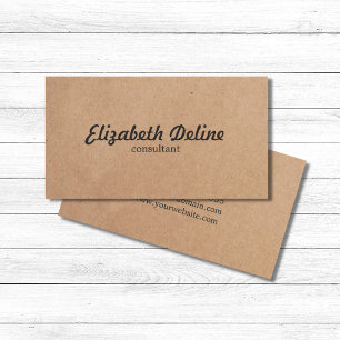 Simple Elegant Kraft Paper Consultant Business Card