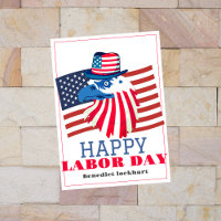 Simple Elegant Labour Day with USA flag T-Shirt