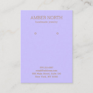 Simple Elegant Lavender Lilac Earring Business Card