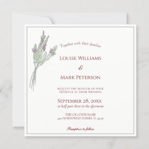 Simple Elegant Lavender Wedding Invitation
