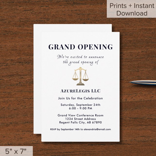 Simple Elegant Law Firm Opening  Invitation (Creator Uploaded)