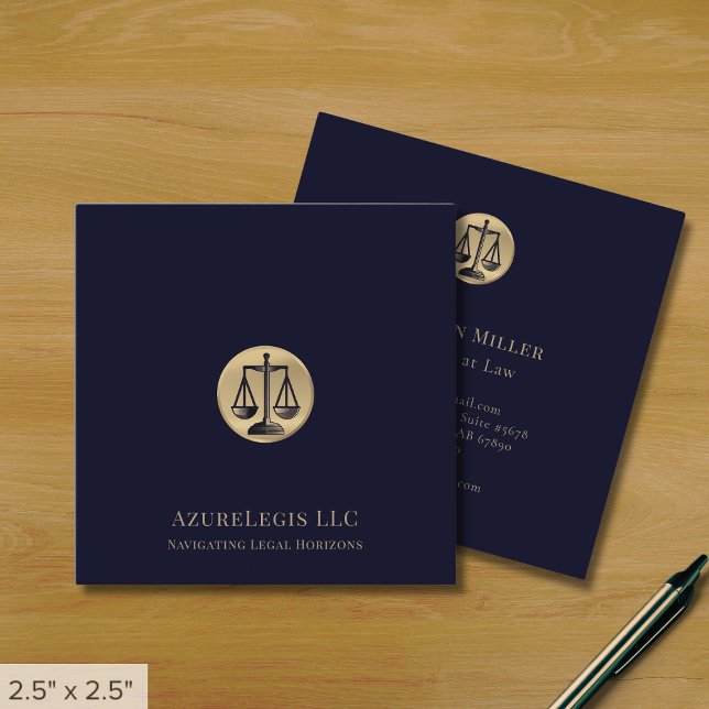 Simple Elegant Law Practice Square Business Card (Creator Uploaded)