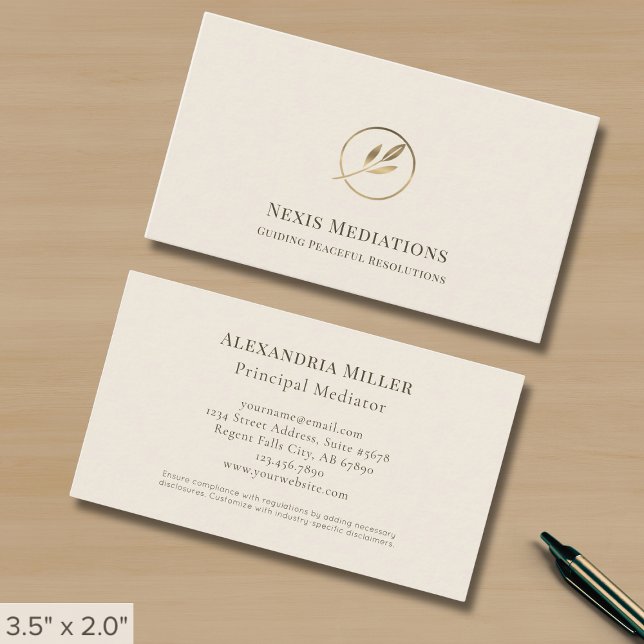 Simple Elegant Leaf Logo Business Card (Creator Uploaded)
