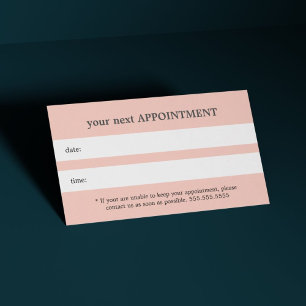 Simple Elegant Light Pastel Beauty Appointment Card