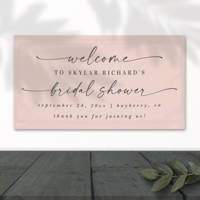 Simple Elegant Light Pink Bridal Shower Welcome Banner (Creator Uploaded)