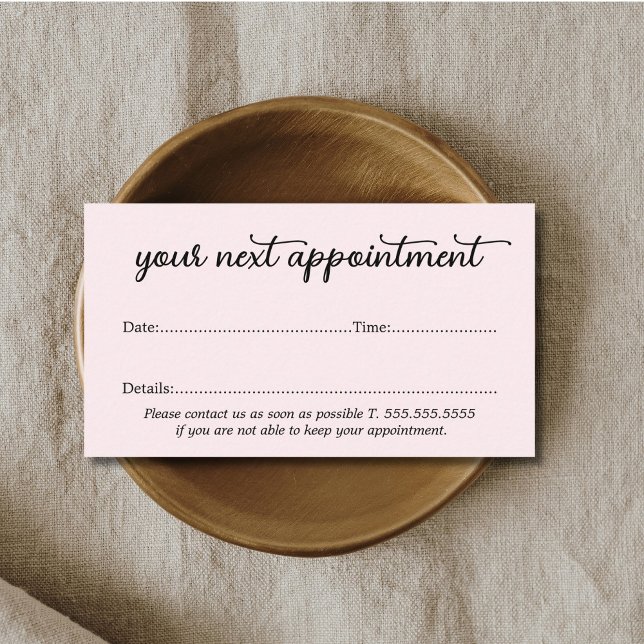 Simple Elegant Light Rose Beauty Appointment Card (Creator Uploaded)