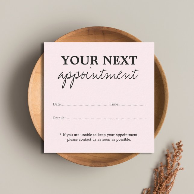Simple Elegant Light Rose Beauty Appointment Card (Creator Uploaded)
