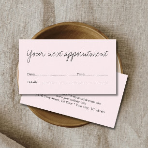 Simple Elegant Light Rose Beauty Appointment Card