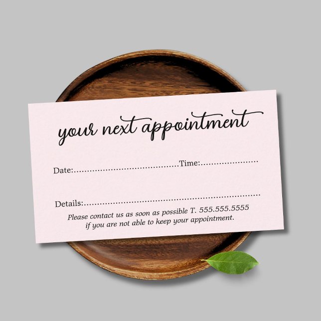 Simple Elegant Light Rose Beauty Appointment Card (Creator Uploaded)