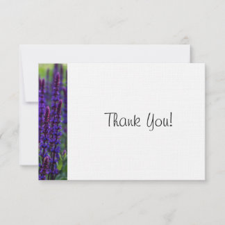 Simple Elegant Lilac Floral Thank You Flat Note Invitation