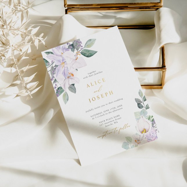 Simple Elegant Lilac Watercolor Floral Wedding  (Creator Uploaded)