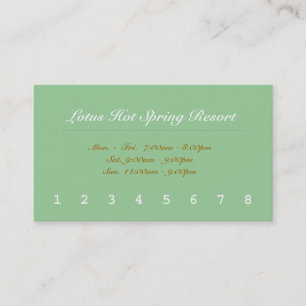 Simple, elegant, lime green customer reward punch loyalty card