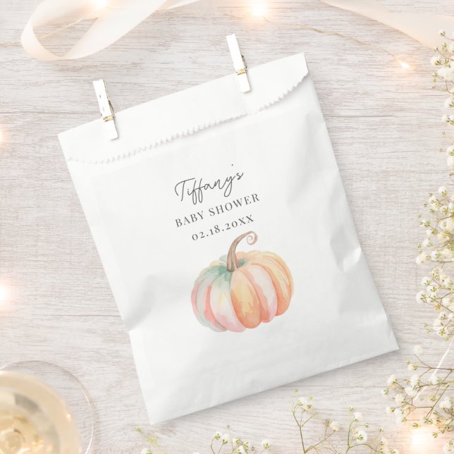 Simple Elegant Little Pumpkin Fall Baby Shower Favour Bags (Clipped)