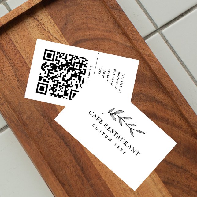 Simple Elegant Logo or QR Hospitality Business  Business Card (Creator Uploaded)