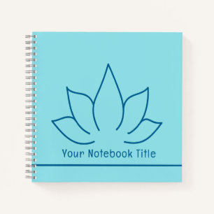 Simple Elegant Lotus Blossom Aqua Notebook