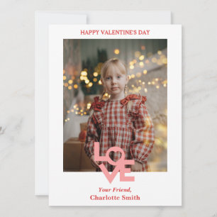 Simple Elegant Love photo classroom valentines  Holiday Card