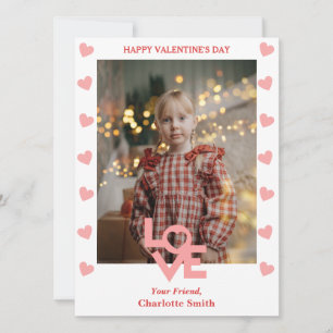 Simple Elegant Love photo classroom valentines  Holiday Card