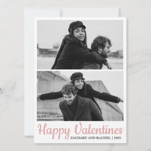 Simple Elegant Love valentines day couple 2 photo Holiday Card