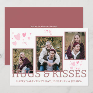 Simple Elegant Love valentine's day couple 3 photo Holiday Card