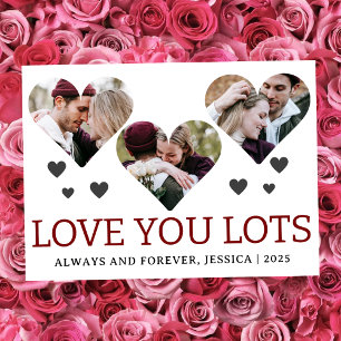 Simple Elegant Love valentines day couple 3 photo Holiday Card