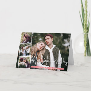 Simple Elegant Love valentine's day couple 4 photo Card