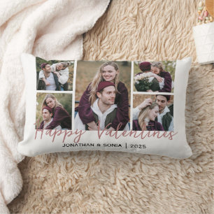 Simple Elegant Love valentine's day couple 5 photo Lumbar Cushion