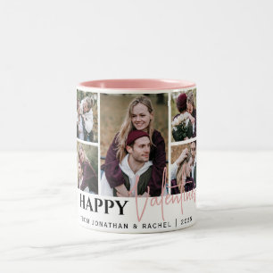 Simple Elegant Love valentine's day couple 5 photo Two-Tone Coffee Mug