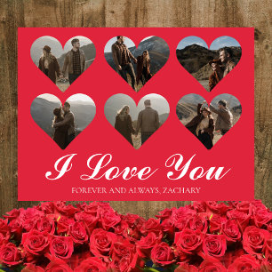Simple Elegant Love valentine's day couple 6 photo Holiday Card