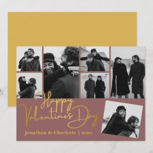 Simple Elegant Love valentine's day couple 7 photo Holiday Card