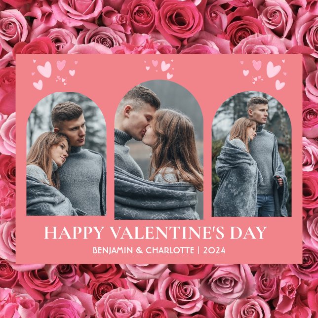 Simple Elegant Love valentine's day couple photo H Holiday Card (Creator Uploaded)