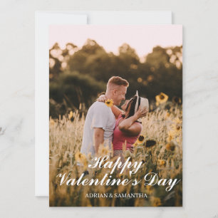 Simple Elegant Love valentine's day couple photo Holiday Card