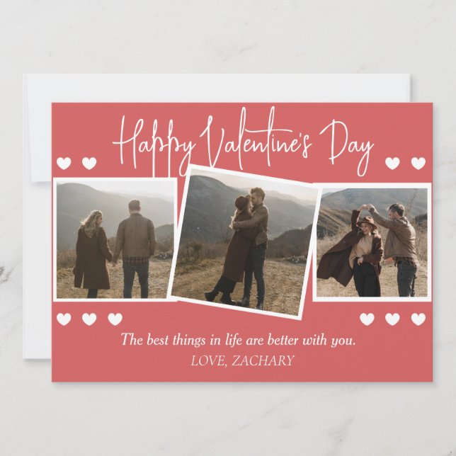 Simple Elegant Love valentine's day couple photo Holiday Card (Front)