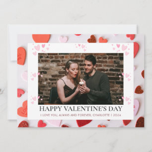 Simple Elegant Love valentine's day couple photo Holiday Card