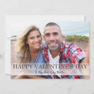 Simple Elegant Love valentines day Couple photo Holiday Card
