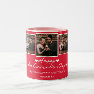 Simple Elegant Love valentine's day Couple photo Two-Tone Coffee Mug
