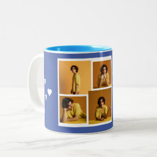 Simple Elegant Love valentines day couple photo Two-Tone Coffee Mug