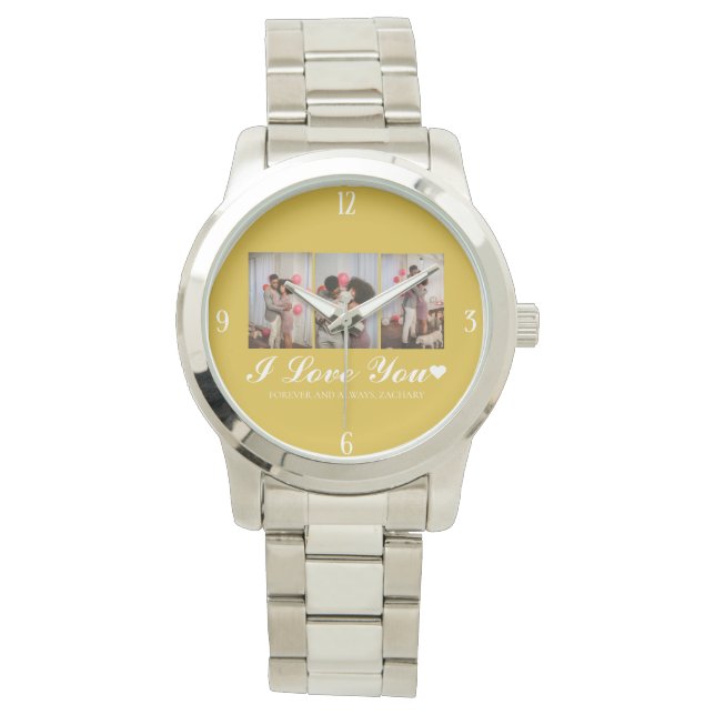 Simple Elegant Love valentines day couple photo Watch (Front)