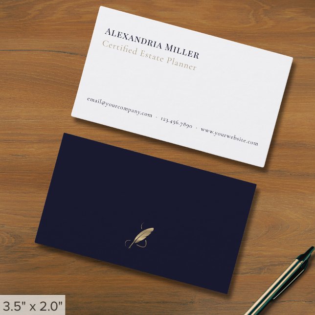 Simple Elegant Luxury Quill Business Card (Creator Uploaded)