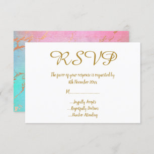 Simple Elegant Marble Gold All Occassion RSVP Invitation