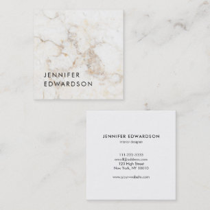 Simple elegant marble professional square business card